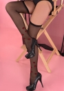 Livco Corsetti Tights Crimson Lipstick Black 20 DEN 1